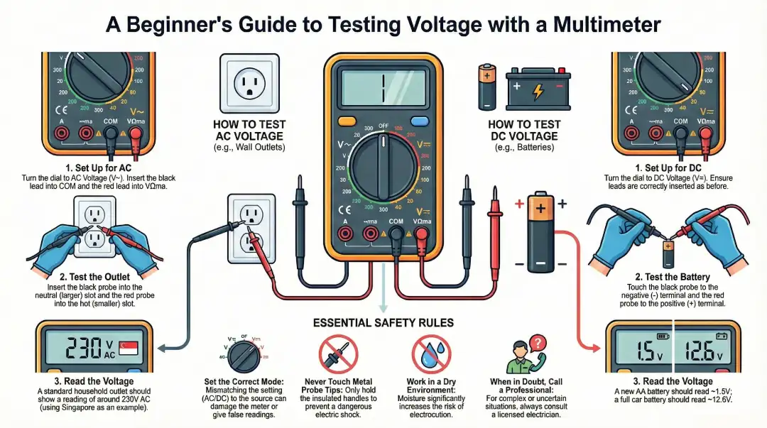 How To Use A Multimeter To Test Voltage Stay Safe